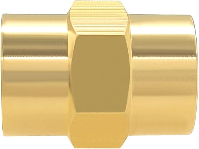 Hooshing 10PCS Brass Coupling Pipe Fitting, 1/4" x 1/4" NPT Female Coupler - Image 5