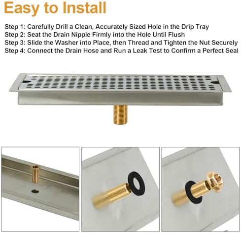 1/2" NPT Brass Drip Tray Drain Assembly Kit - Image 5