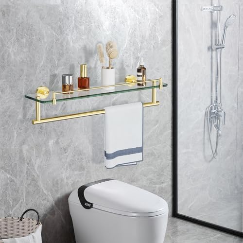 20 Inch Brushed Gold Bathroom Towel Rack - Image 2