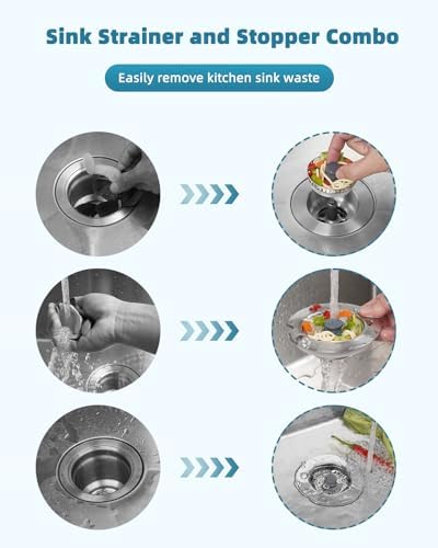 All Metal Sink Drain Strainer for Kitchen Sink, Universal Fit - Image 2