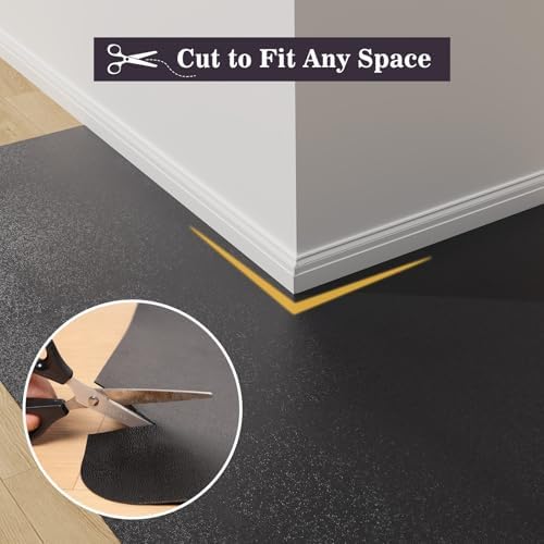5'×8' Black Floor Mat for Under Dining Room Table, Durable Plastic Area Rug - Image 6
