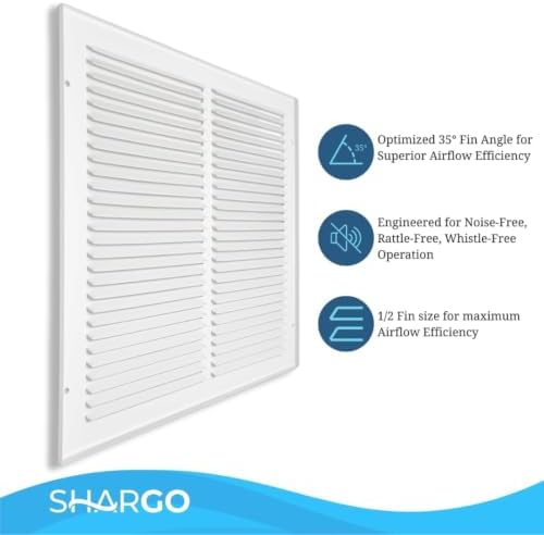 10 x 10 Inch Return Air Vent Cover, Solid Steel HVAC Grille - Image 3
