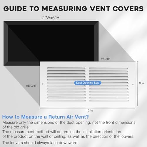 12" x 6" Return Air Grille Steel HVAC Vent Cover - Image 3