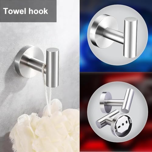 5 Pieces Brushed Nickel Bathroom Hardware Accessories Set, SUS304 Stainless - Image 6