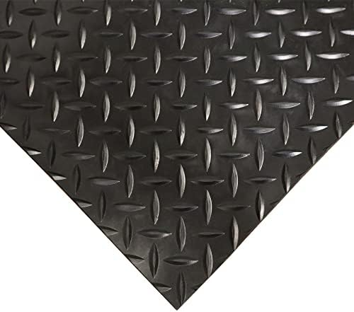 Rubber-Cal Diamond-Plate Rubber Flooring Roll - 3 mm x 4 ft x 1 ft Roll - Black - Image 2