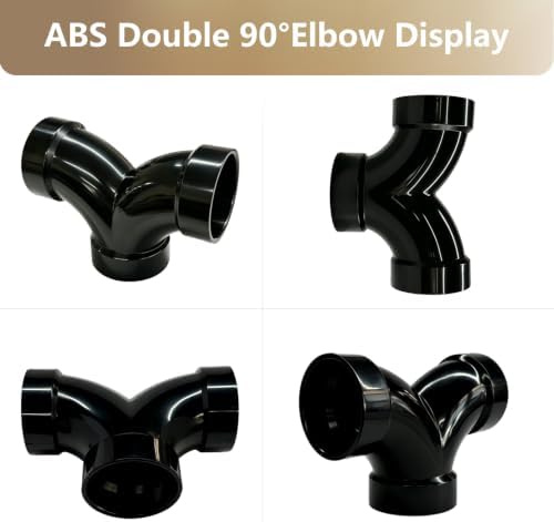 LESSO 1 1/2'' Double 90 Degree ABS Elbow, DWV Pipe Fittings - Image 6