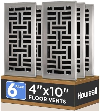 Howeall 4x10 Inches 6 Pack Heavy Duty Walkable Floor Register by Howeall