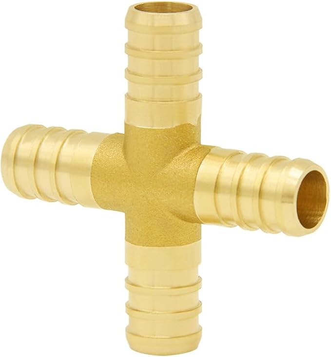 Hooshing 3/4" Pex Fitting 4 Ways Crimp Brass Pipe Fittings by Hooshing