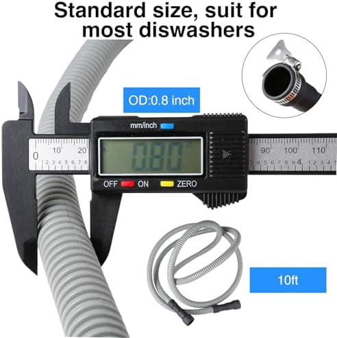 Universal Dishwasher Drain Hose - 6 Ft Corrugated Discharge Hose Flexible - Image 3