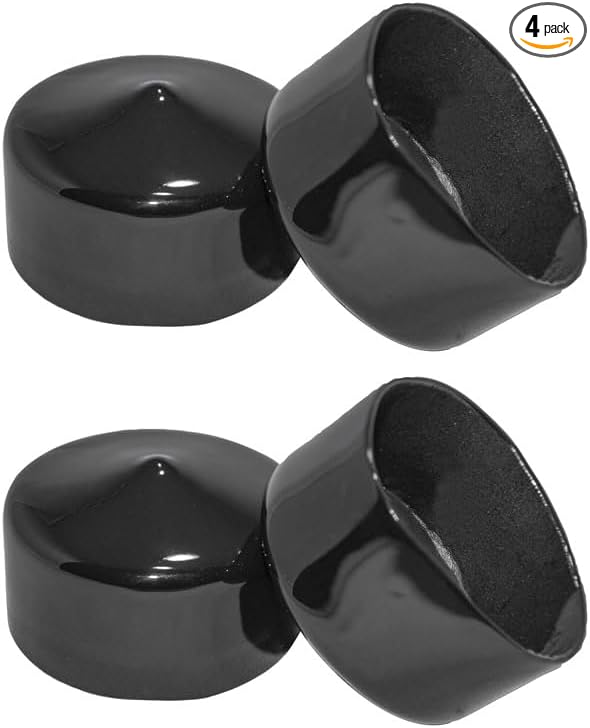 Rubber Pipe Cap End Caps 2 Inch Round Black Vinyl Covers Pack of 4 Hardware by YAFIYGI