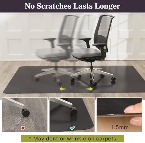 4'×6' Black Floor Protector for Home, Waterproof Easy Care Vinyl Area Rug - Image 4