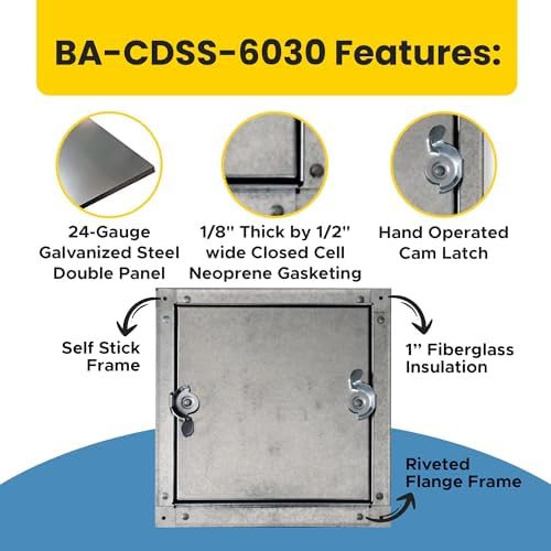 Best 6" x 6" Self-Stick Duct Access Door - Image 3