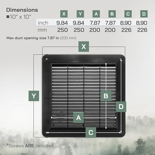 Vent Systems 10" x 10" Inch Black Air Return Vent Cover - Image 2