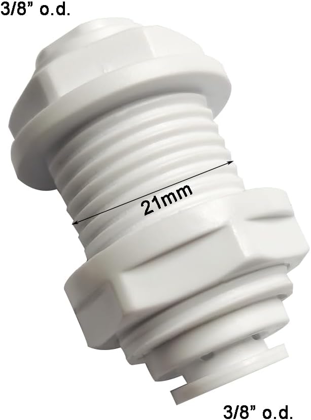 Food-Grade Quick Connector Push-In Tube Fitting, 3/8" Bulkhead Connector Equal - Image 2