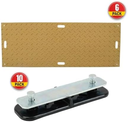 4 Pack 2' x 6' - 1/2" Heavy Duty Ground Protection Mats - Polyethylene Mat - Image 2