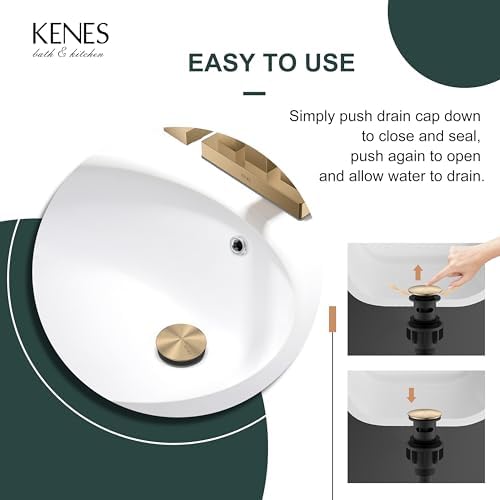 KENES 2 Pack Champagne Bronze Bathroom Sink Drain Assembly - Image 5