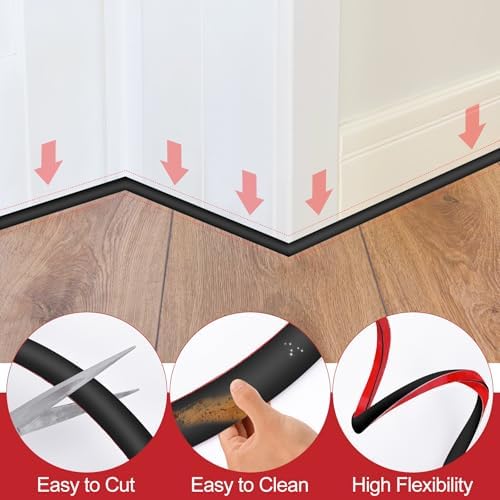 ToLanbbt Flexible Quarter Round Molding, 480 Inch Peel and Stick Rubber Trim - Image 4