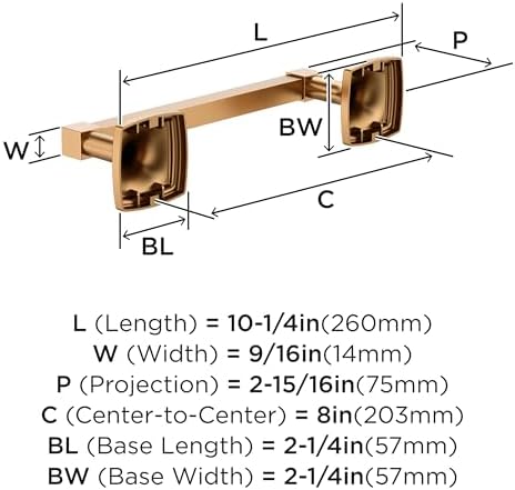 Amerock Stature 8" Champagne Bronze Towel Bar - Image 3