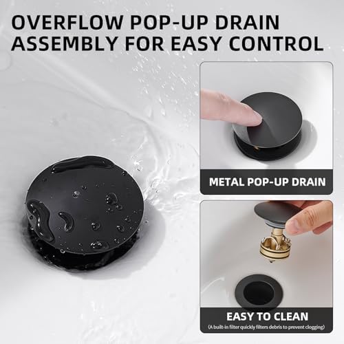 Pop Up Bathroom Sink Drain Assembly - Image 2