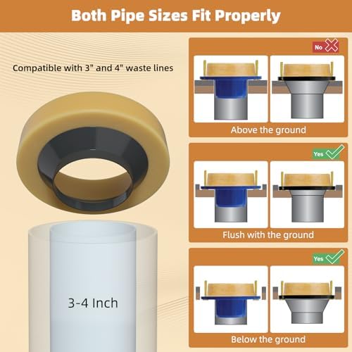 Hibbent 2 Pcs Universal Extra Thick Toilet Wax Ring, Wax Ring - Image 6