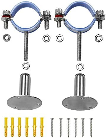 AKIHISA 2 Pcs 304 Stainless Steel Pipe Supports, Wall Mount Ceiling Mount Pipe - Image 2