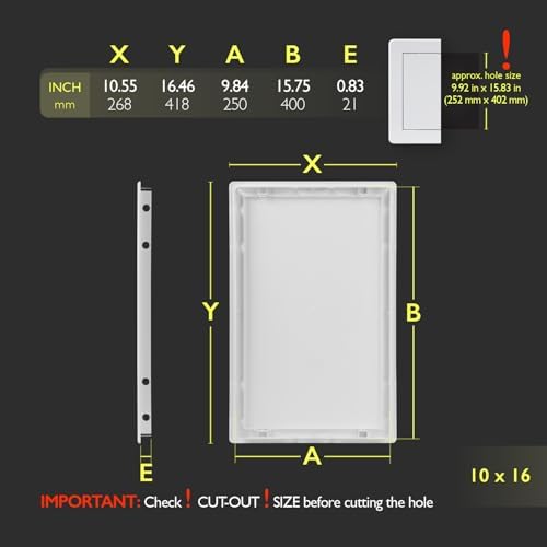 10x16 Access Panel for Drywall and Ceiling – White ABS Plastic Door Panel - Image 2
