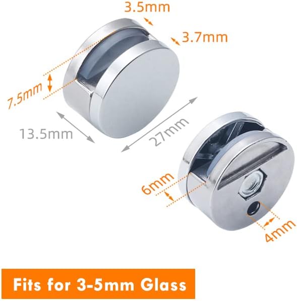 AccEncyc Frameless Mirror Mounting Hardware Kit 4 Pack Zinc Alloy Mirror - Image 5