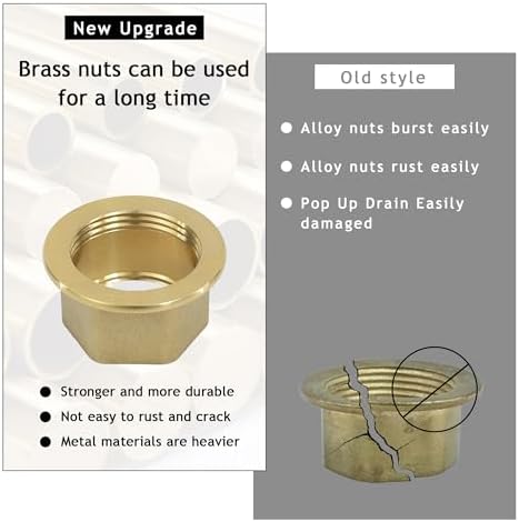 Bathroom Sink Drain, Drain Stopper Gold Stainless Steel Bathroom Sink - Image 4