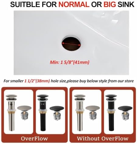 Bathroom Sink Drain with Overflow - Image 6