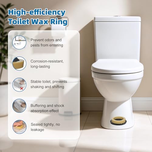 2 PCS Universal Extra-Thick Toilet Wax Ring, Heavy-Duty Wax Ring - Image 2