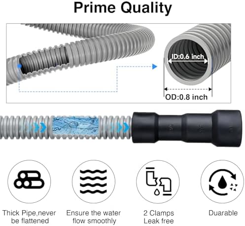 Universal Dishwasher Drain Hose - 6 Ft Corrugated Discharge Hose Flexible - Image 5