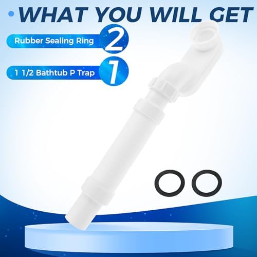 Bathtub Shower Drain Pipe, Low Profile Flat 1 1/2 p Trap Kit - Image 6