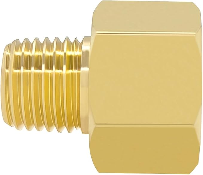 Hooshing 2PCS Brass Pipe Fitting 1/4" NPT Male to 3/8" NPT Female Reducer - Image 4