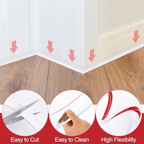 ToLanbbt Flexible Quarter Round Molding, 120 Inch Peel and Stick Rubber Trim - Image 4