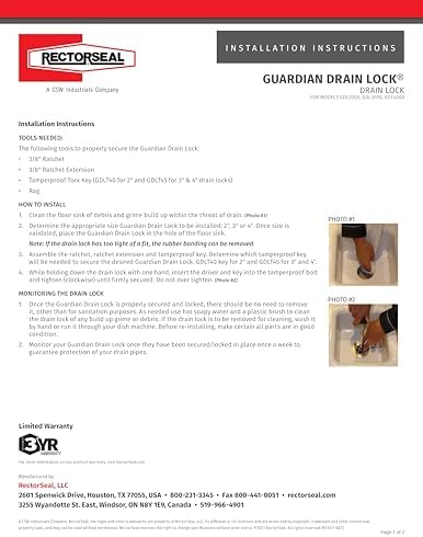 RectorSeal Guardian Drain Lock GDL2000 Commercial Floor Sink Locking Strainer - Image 5
