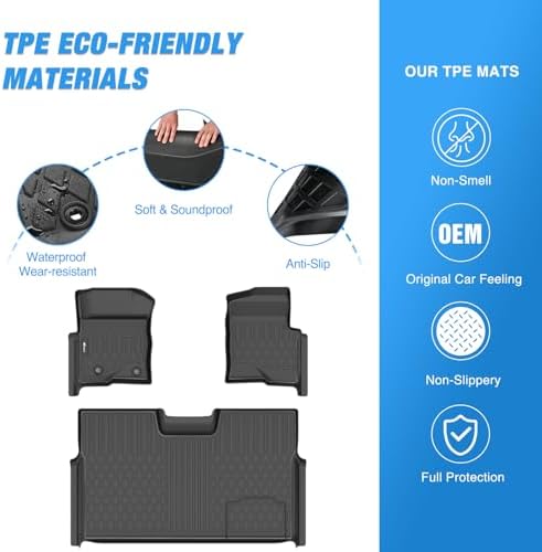 Nilight TPE Floor Mats for Ford F150 F-150 SuperCrew Crew Cab Bucket Seat - Image 3