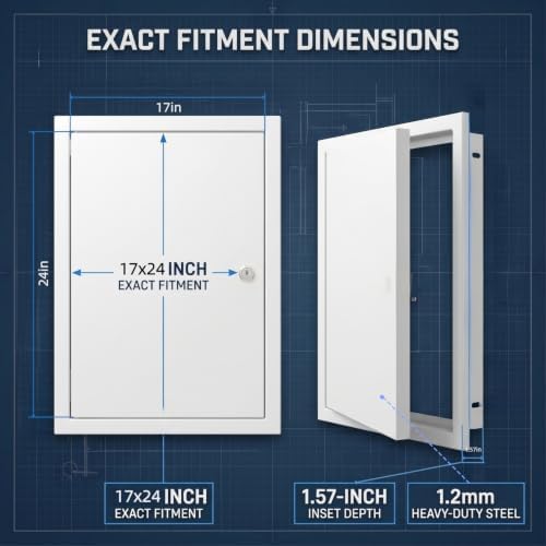 17x24 Lockable Galvanized Access Panel 1.2mm Steel Drywall Door - Image 2