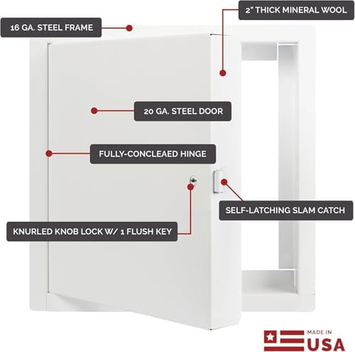 Nova 8000 Fire-Rated Access Door, 2-Hr Wall/1-Hr Ceiling, Flush Steel Panel - Image 4