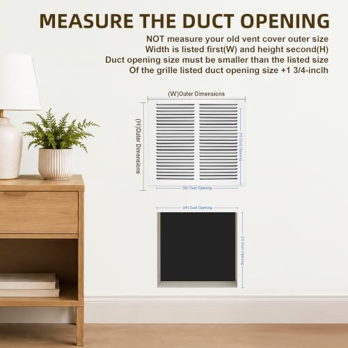 14x6 Return Air Grille for 14"W x 6"H Duct Opening, Return Air Vent Cover - Image 2