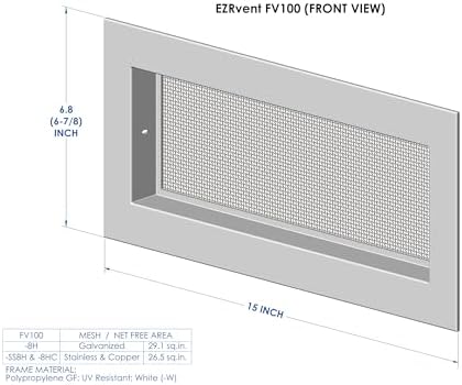 FV100-8H Easy Replacement Vent, Foundation Crawlspace and Garage 5x14 Rough - Image 3