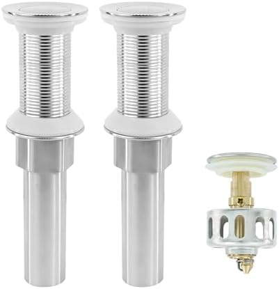 Bathroom Sink Drain, 2 Pack Drain Stopper Without Overflow, Small Cap Pop Up by Rackickyer
