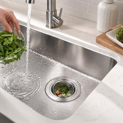 3.5" Kitchen Sink Drain, 304 Stainless Steel Strainer - Image 7