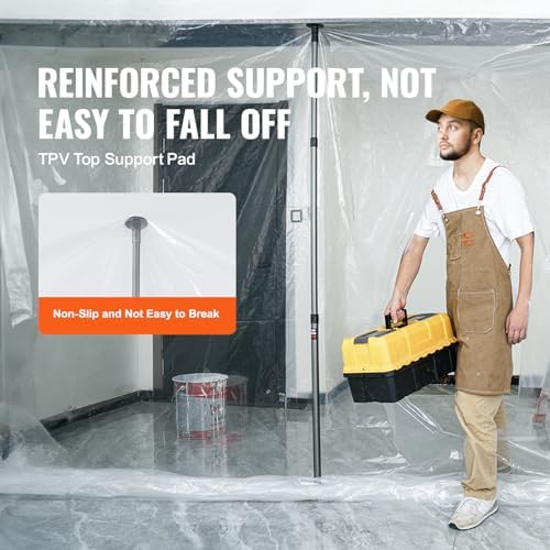 VEVOR Dust Barrier Poles, 12 Ft Barrier Poles, Dust Barrier System - Image 3