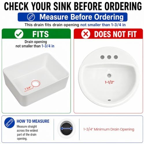 Bathroom Sink Drain with Overflow, Big Cap Pop Up Drain - Image 3