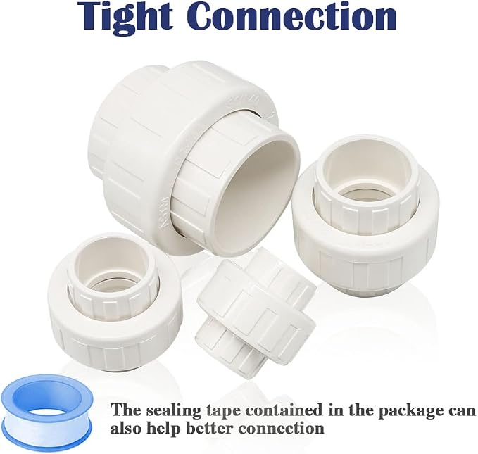 4PCS 3/4 Inch White PVC Union Coupling Pipe Fitting Slip to Slip 0.75" PVC - Image 5