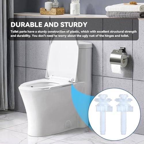 2 Pack Universal Toilet Seat Screws Replacement Kit, Plastic Bolts Toilet Seat - Image 5