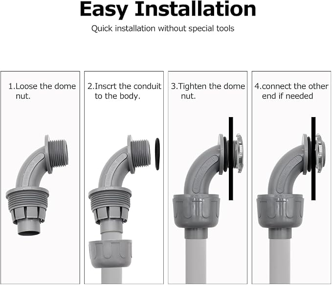MAKERELE 30 Pack 1/2 Inch PVC Liquid Tight Connectors - Image 5