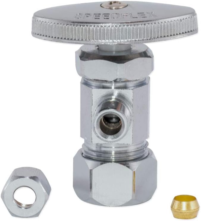 Eastman 1/4 Inch OD Compression x 5/8 Inch OD Compression Multi-Turn Angle Stop - Image 2