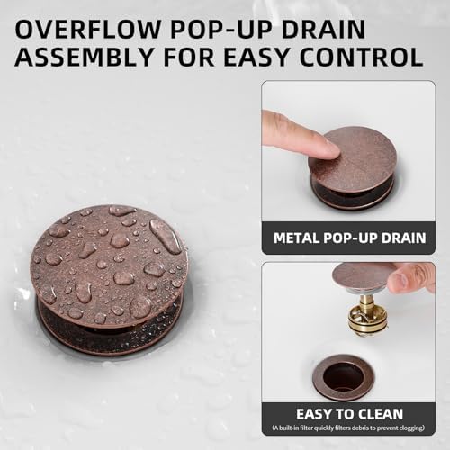 Pop Up Bathroom Sink Drain Assembly - Image 3