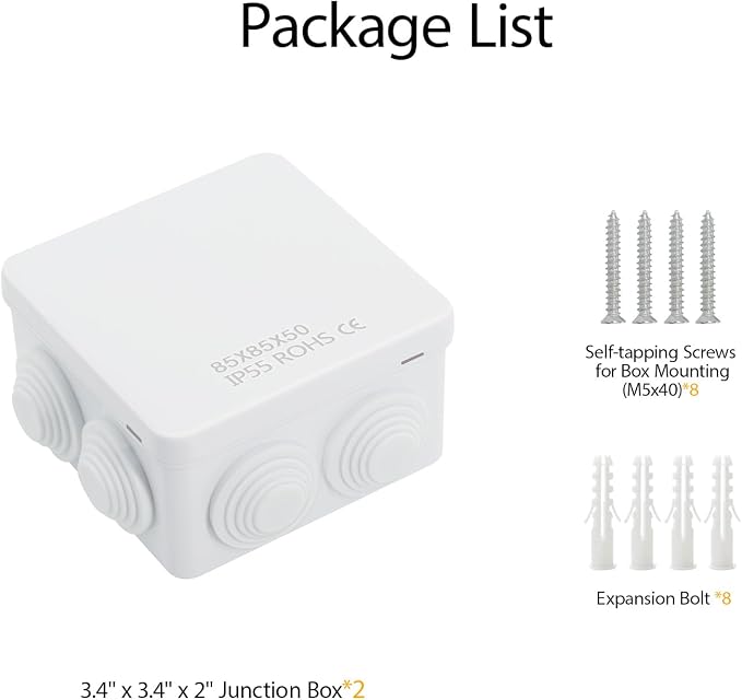 Junction Box, ABS Plastic IP55 Water Resistant and Dustproof, Universal - Image 8